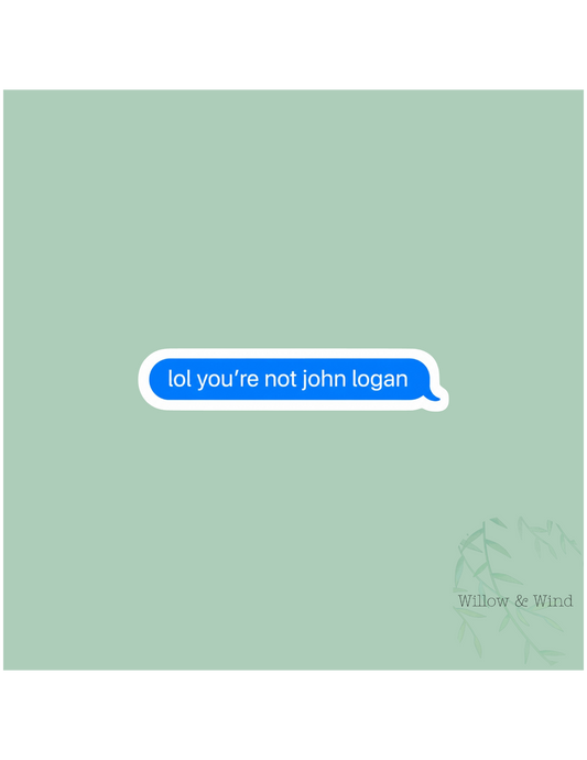 John Logan Text - Off Campus Sticker