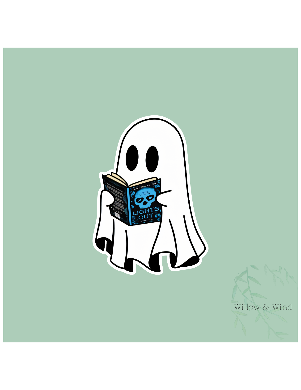 Lights Out Ghost - Bookish Sticker