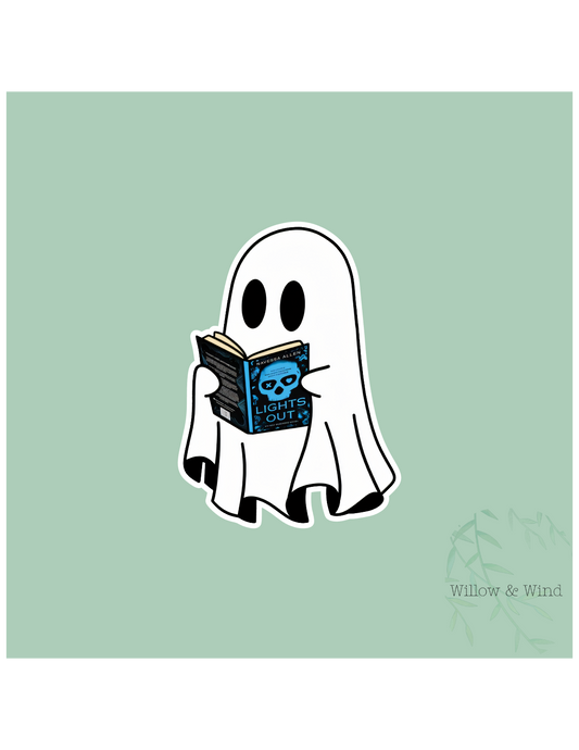 Lights Out Ghost - Bookish Sticker