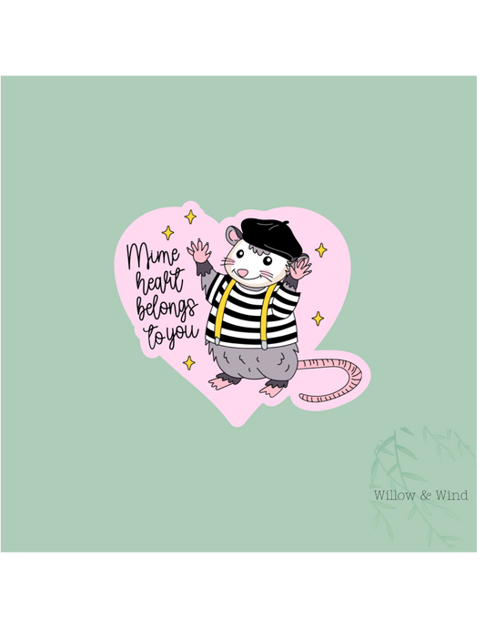 Mime Heart Belongs To You - Valentines Sticker