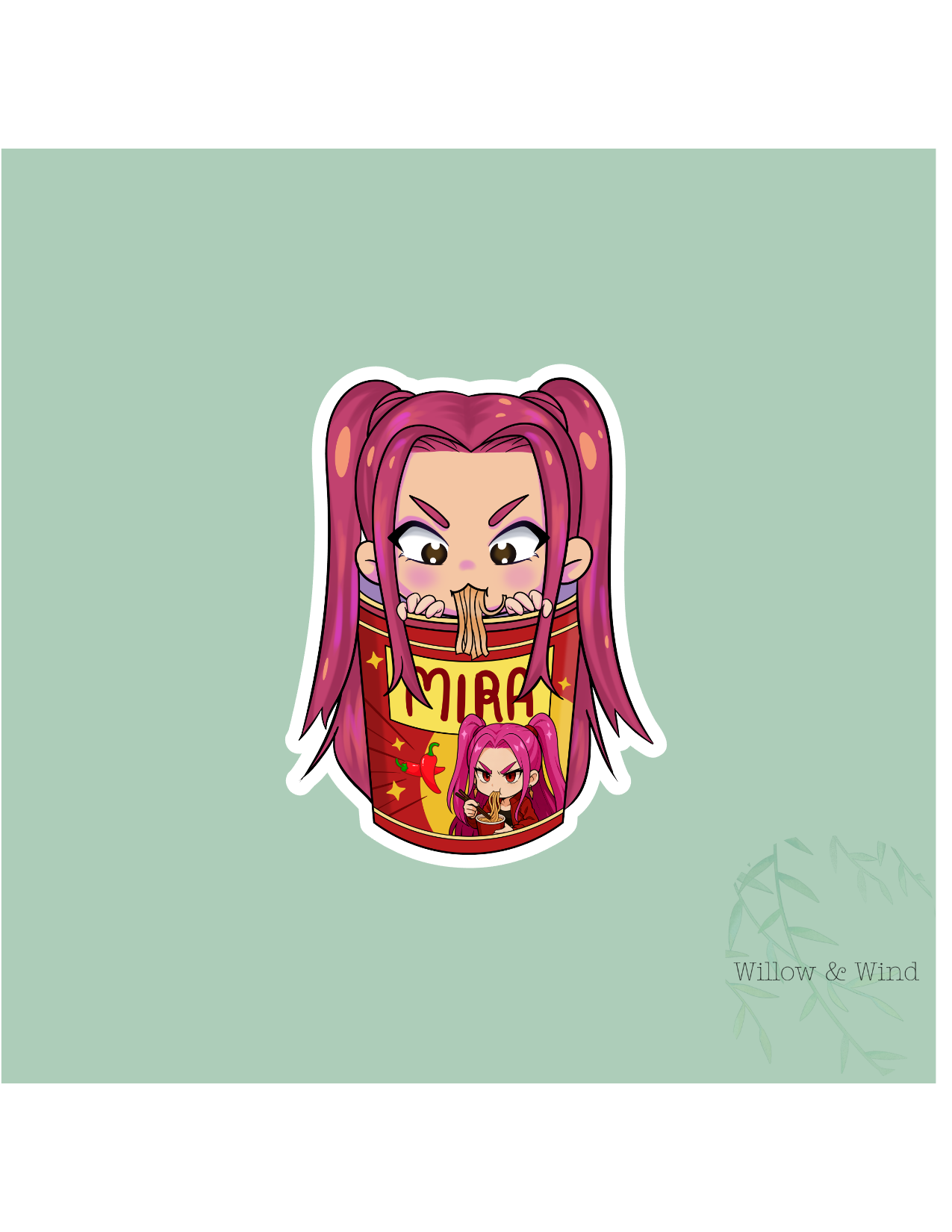 Mira Ramen Cup K-Pop Demon Hunters Sticker