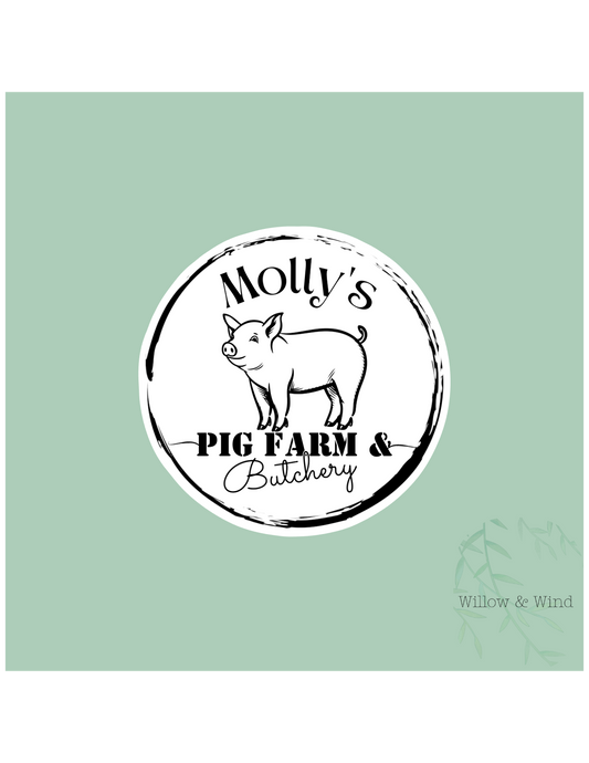 Molly's Pig Farm Where's Molly - Bookish Sticker
