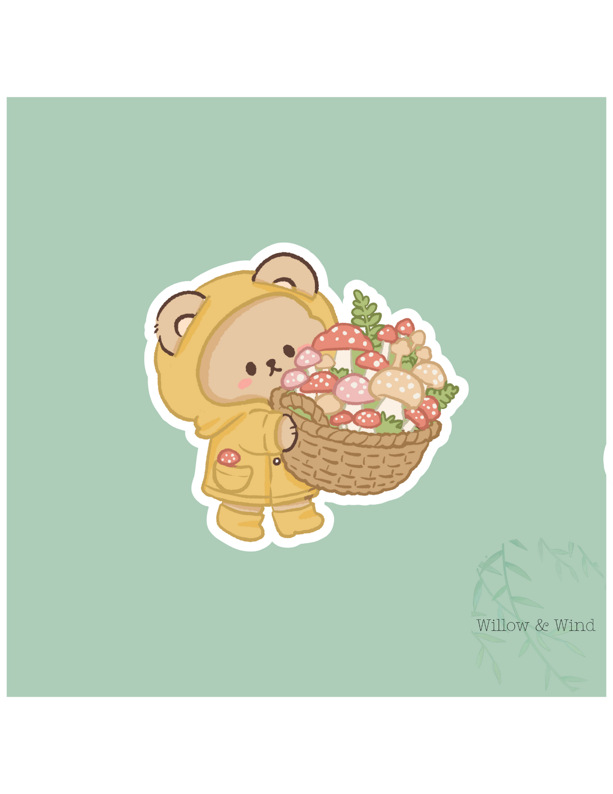 Mushroom Basket - Cozy Autumn Sticker