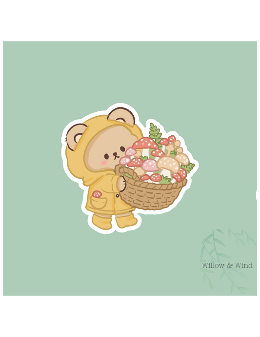 Mushroom Basket - Cozy Autumn Sticker