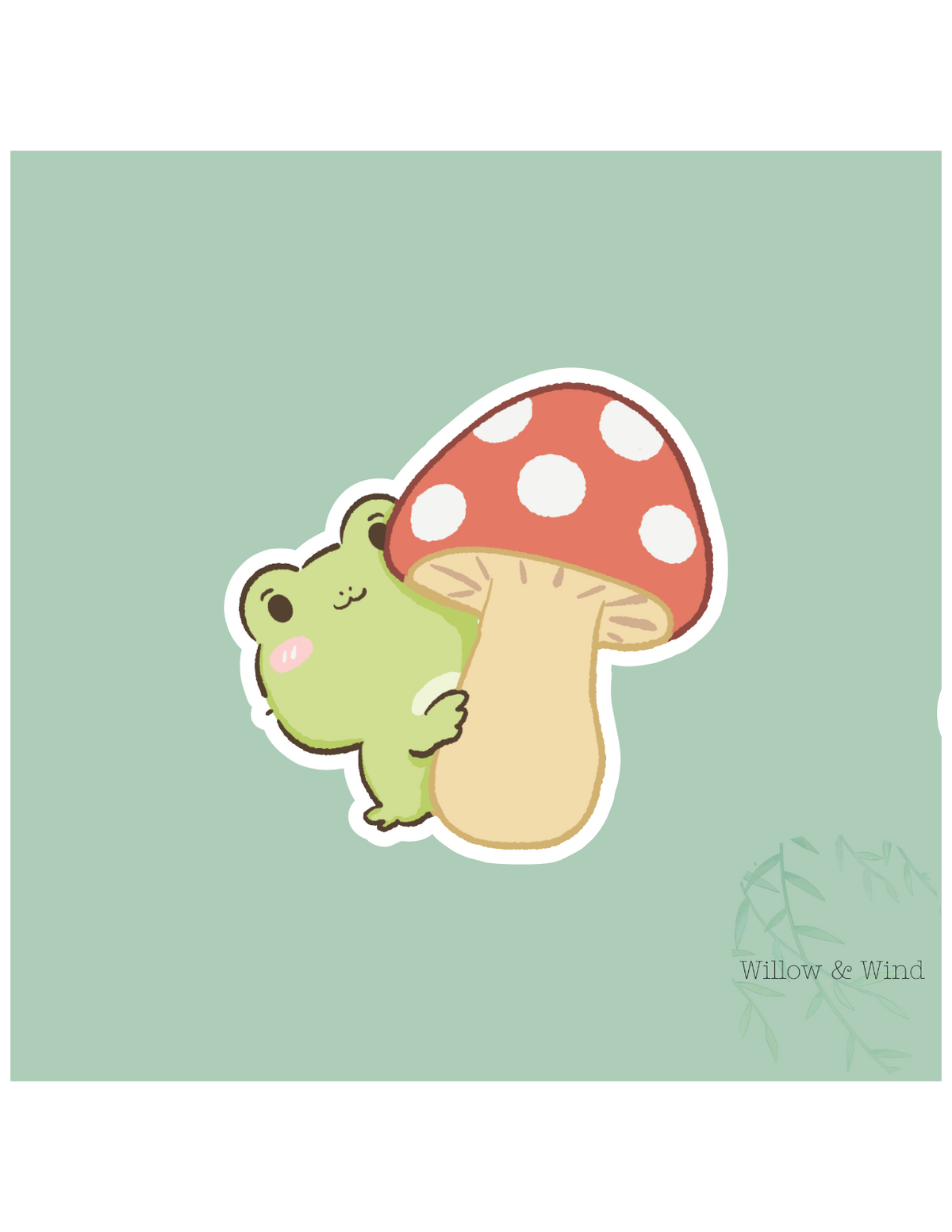 Mushroom Frog - Cozy Autumn Sticker