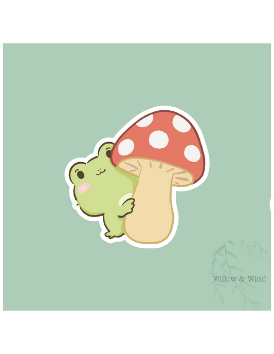 Mushroom Frog - Cozy Autumn Sticker