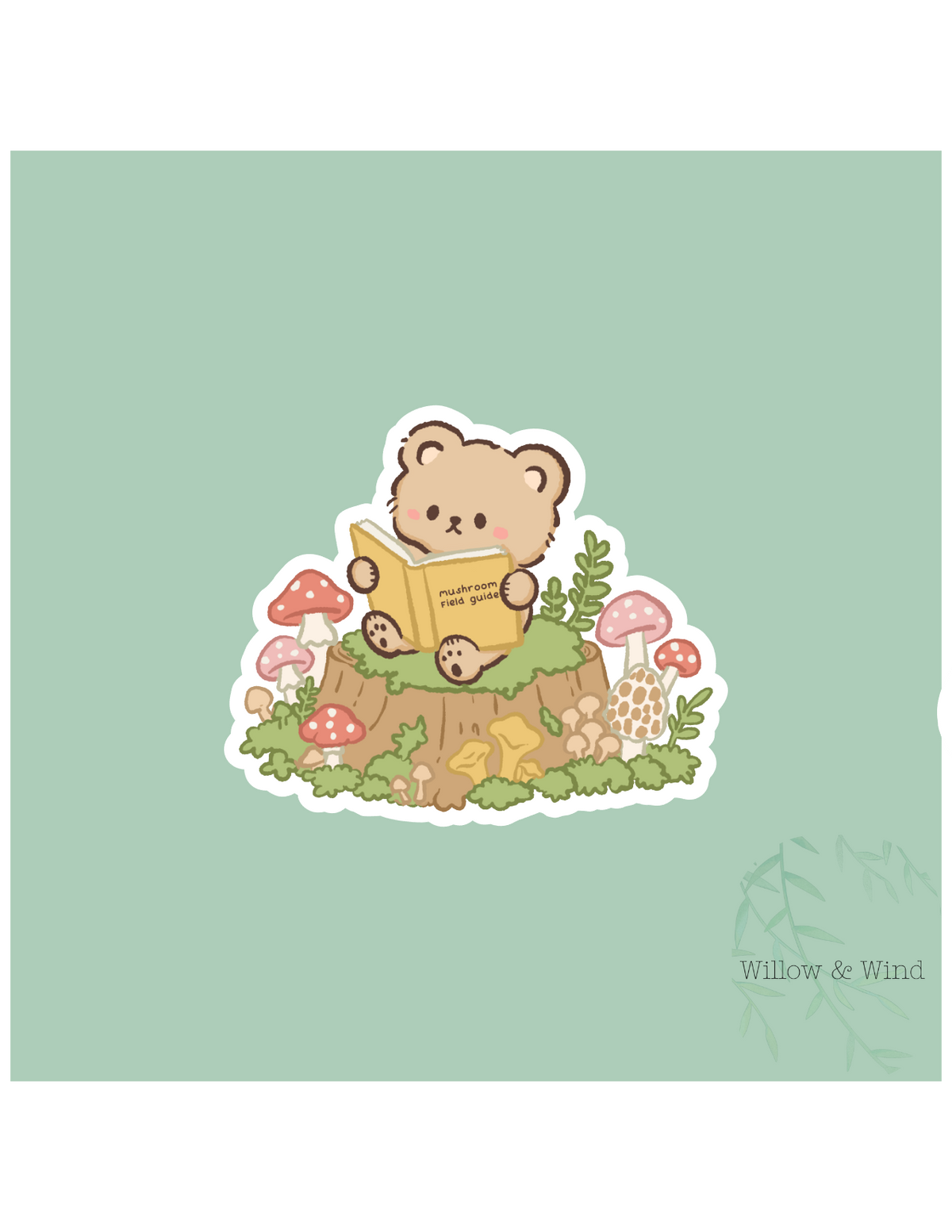 Bear on Stump - Cozy Autumn Sticker