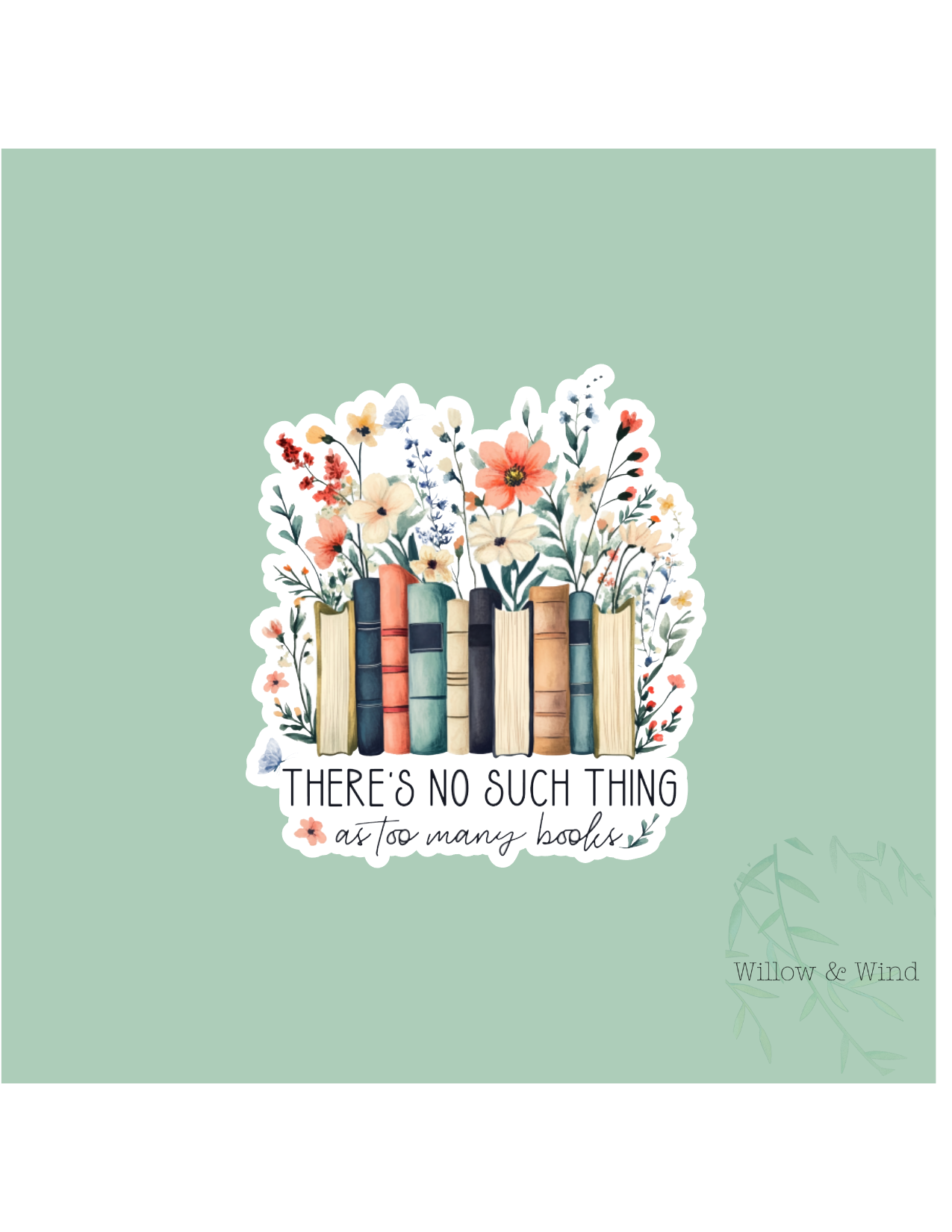 Too Many Books - Bookish Sticker