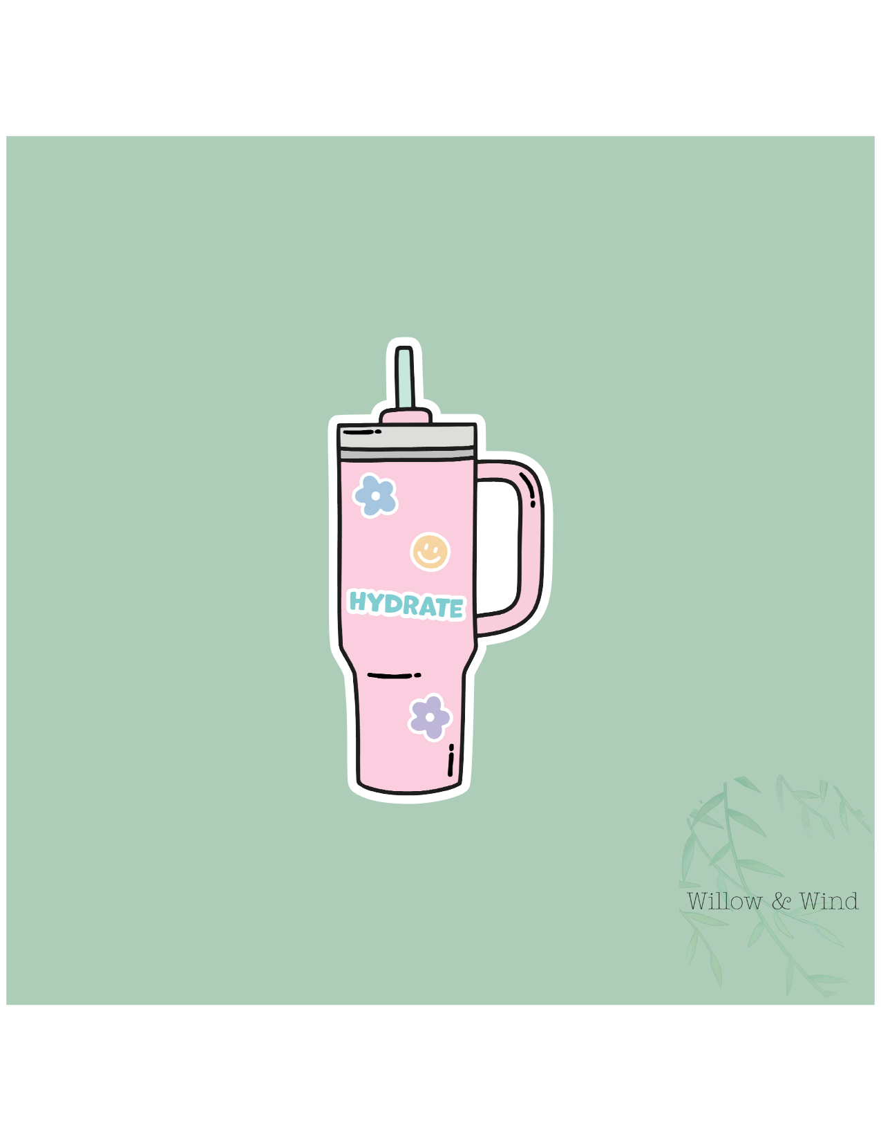 Pink Hydrate Tumbler Sticker