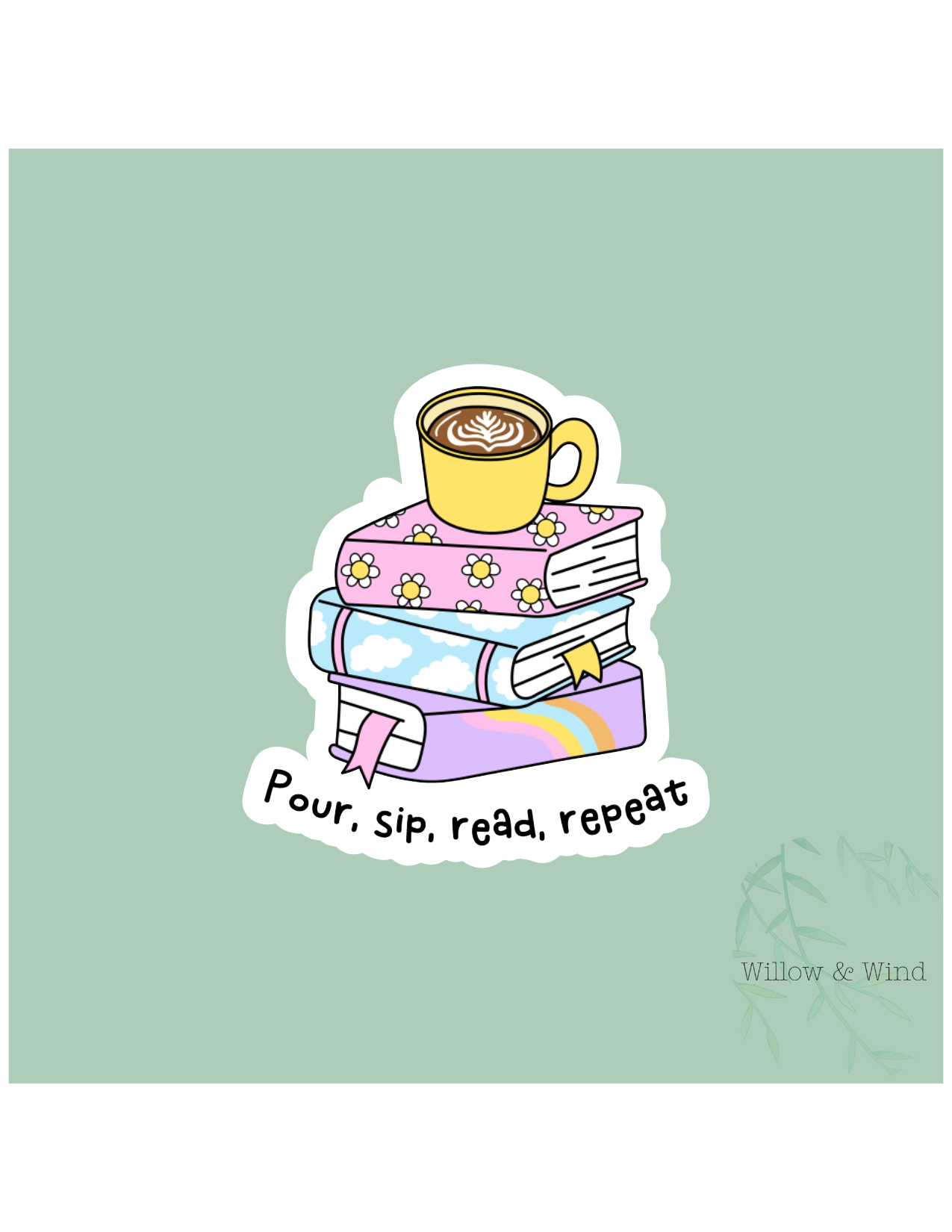 Pour Sip Read Coffee Sticker