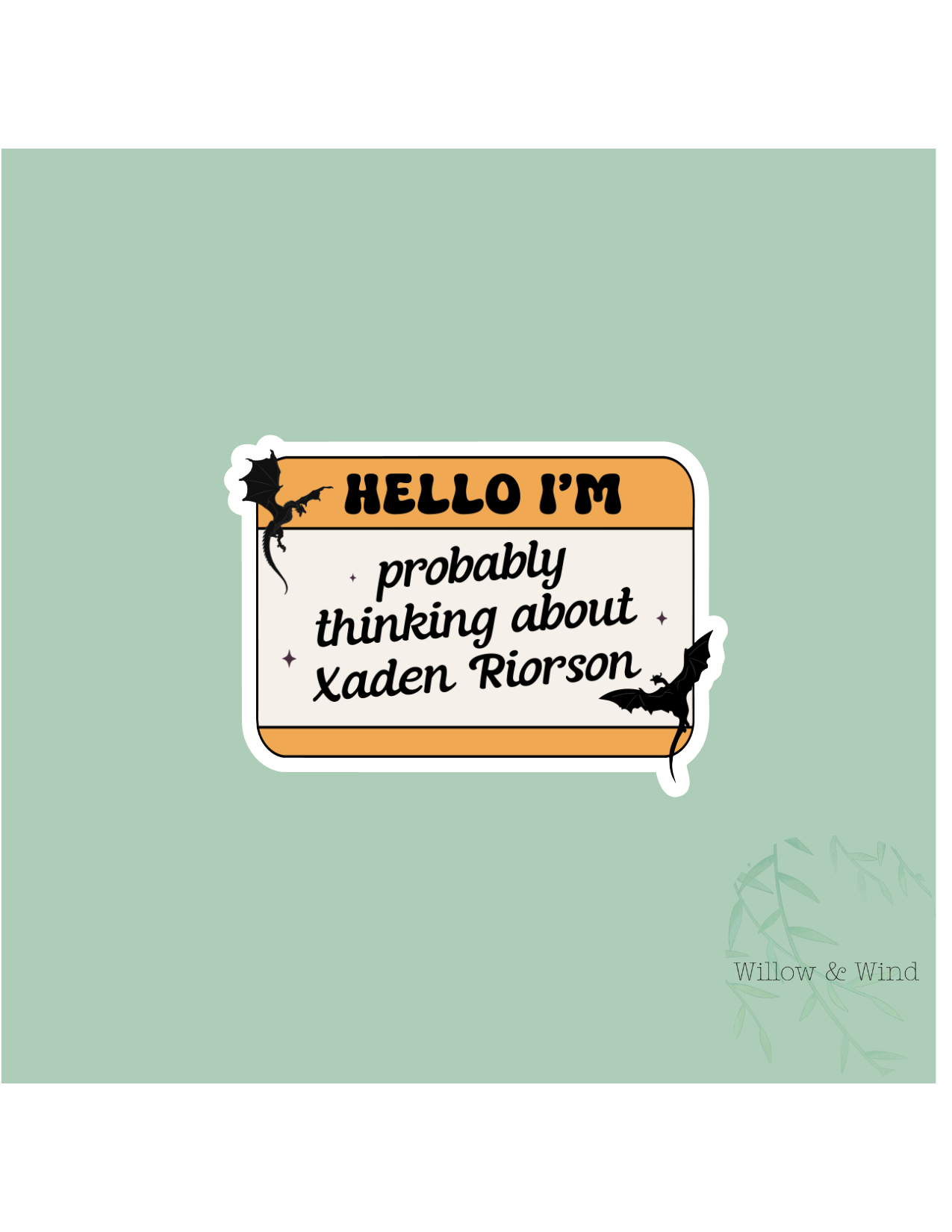 Probably Thinking About Xaden - Fourth Wing Sticker