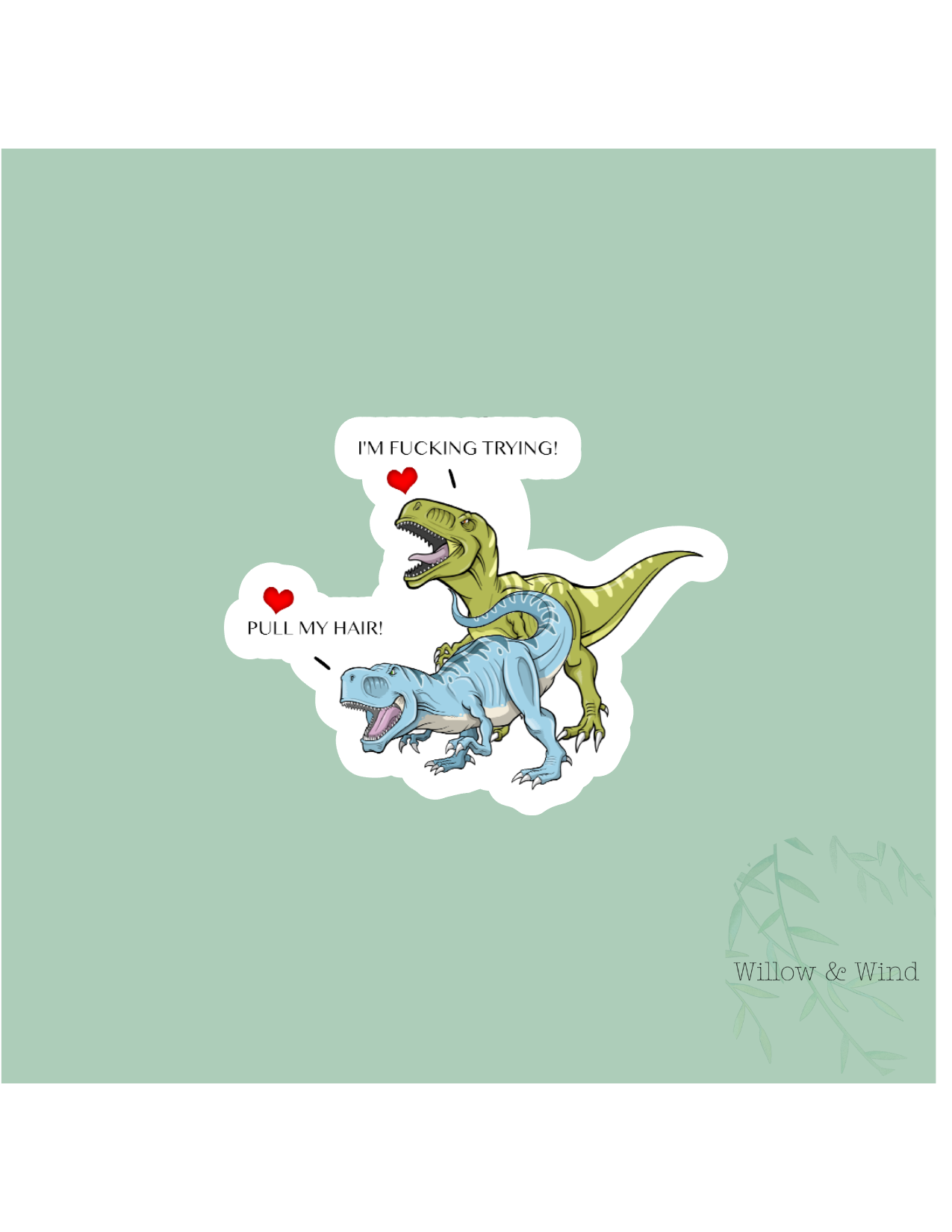 Pull My Hair Dino - NSFW Sticker