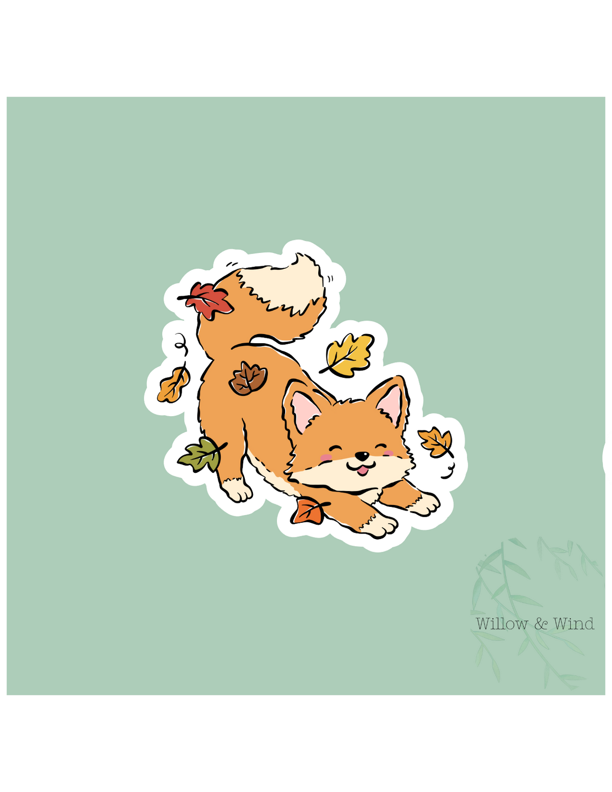 Puppy Leaves - Cozy Autumn Sticker