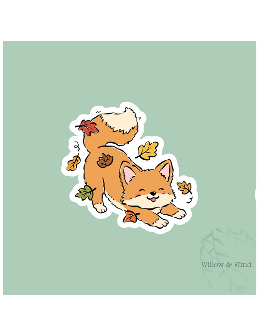 Puppy Leaves - Cozy Autumn Sticker
