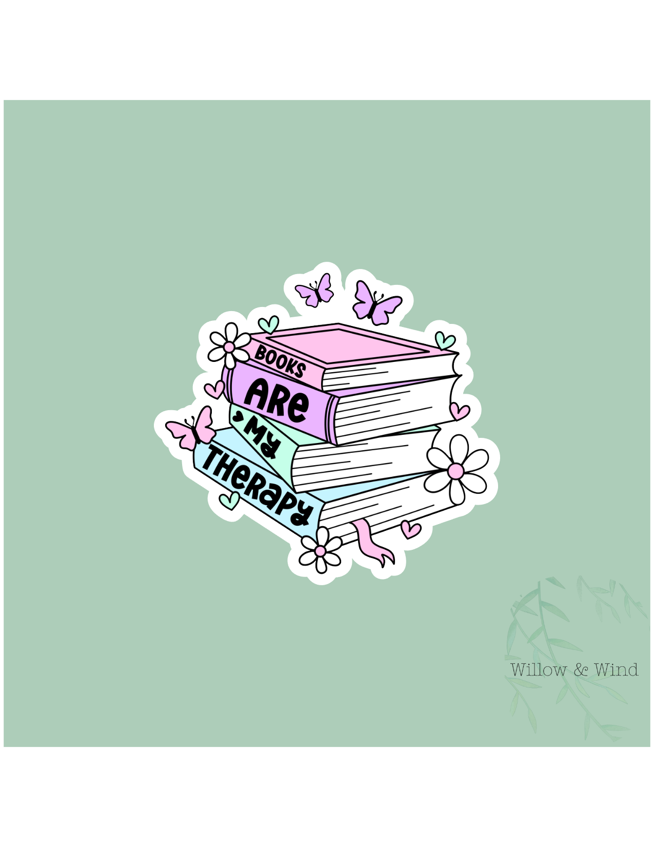 Books Are My Therapy - Bookish Sticker