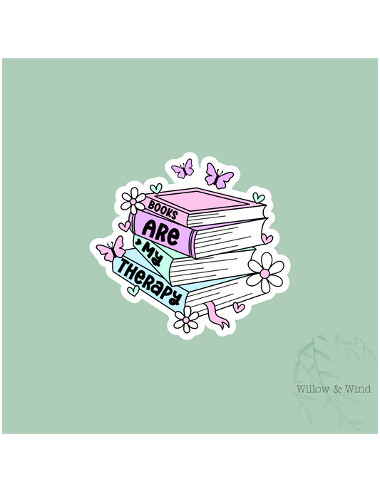 Books Are My Therapy - Bookish Sticker