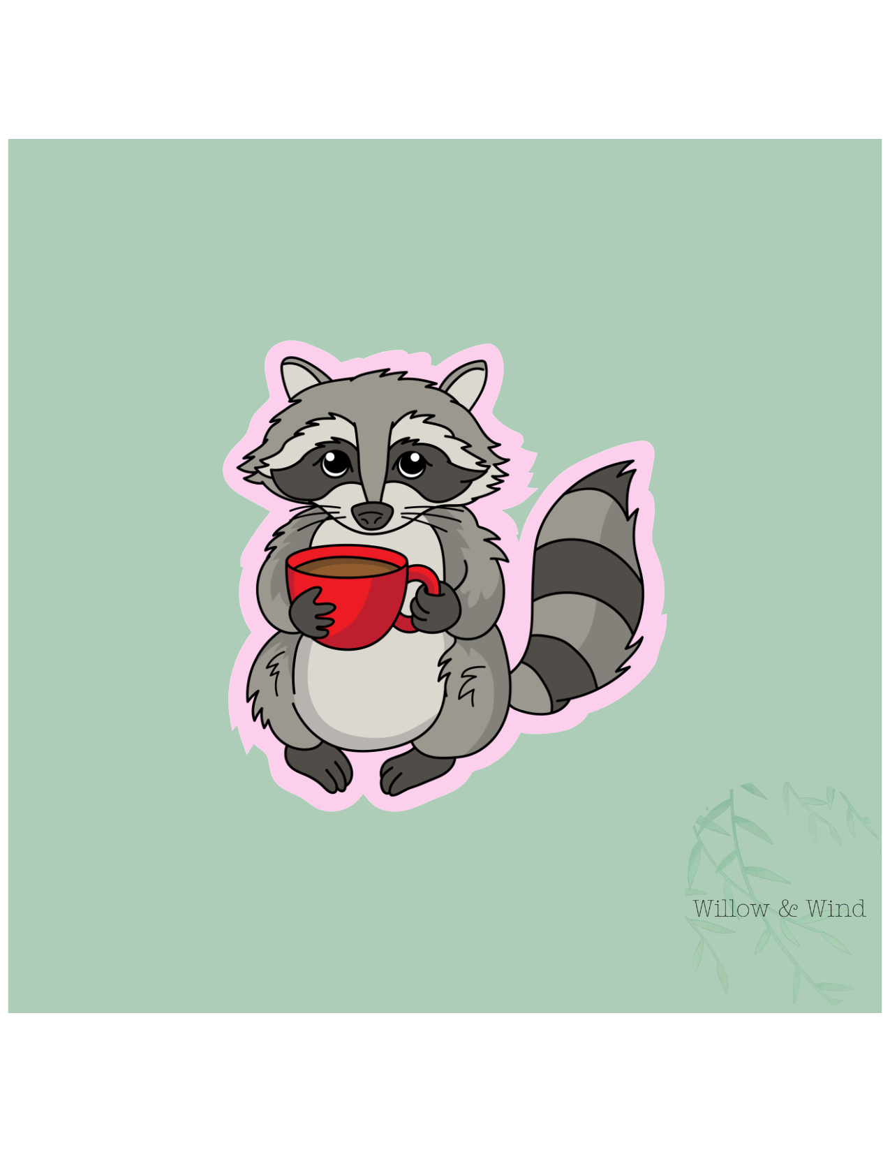 Coffee Racoon Coffee Sticker