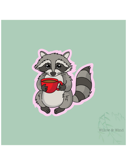 Coffee Racoon Coffee Sticker
