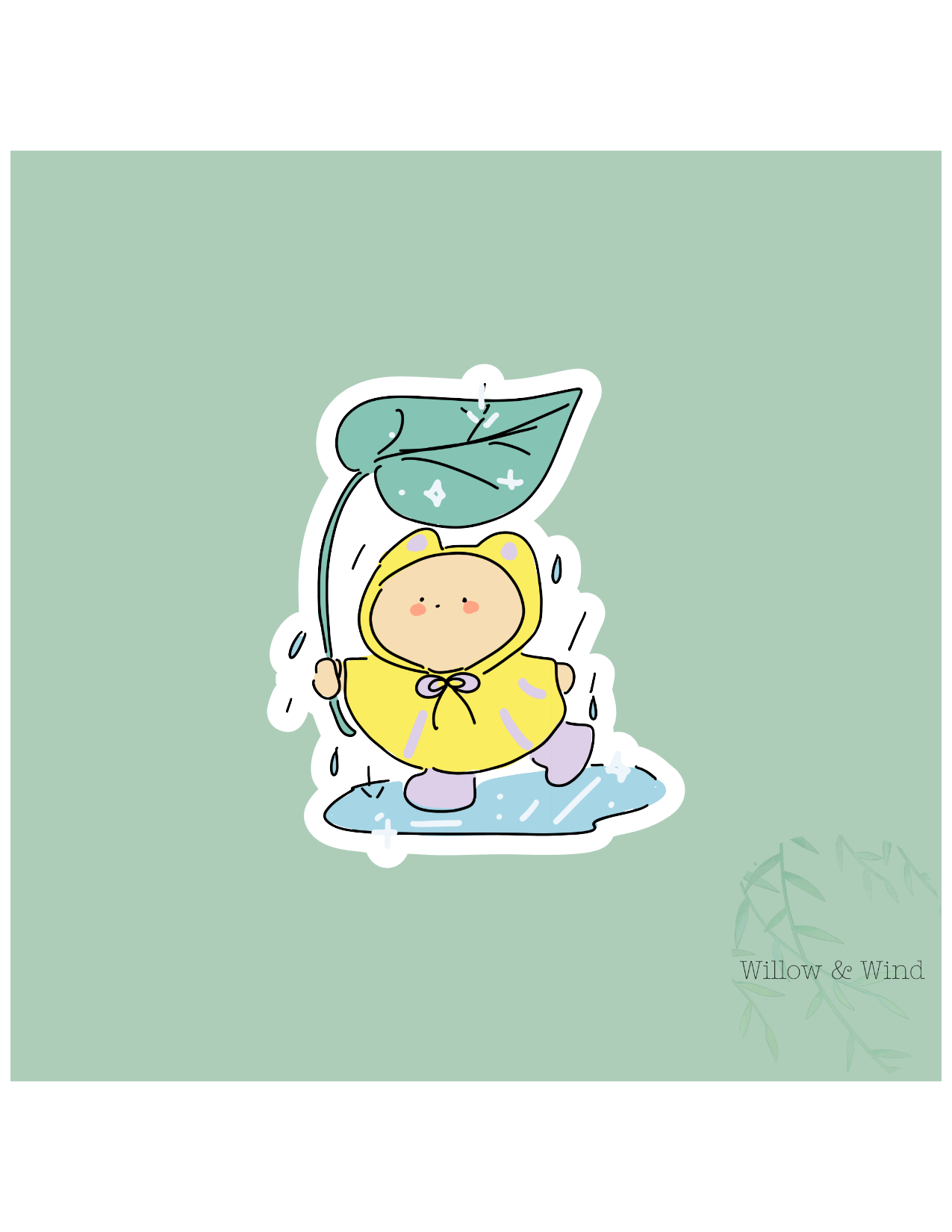 Rainy Day Cat Sticker