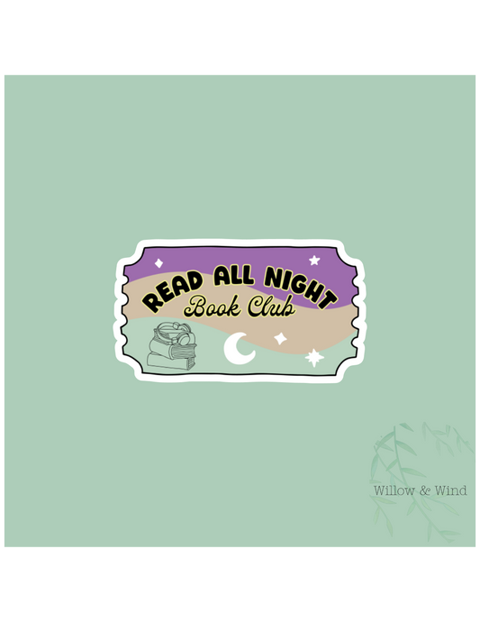 Read All Night Book Club - Bookish Sticker