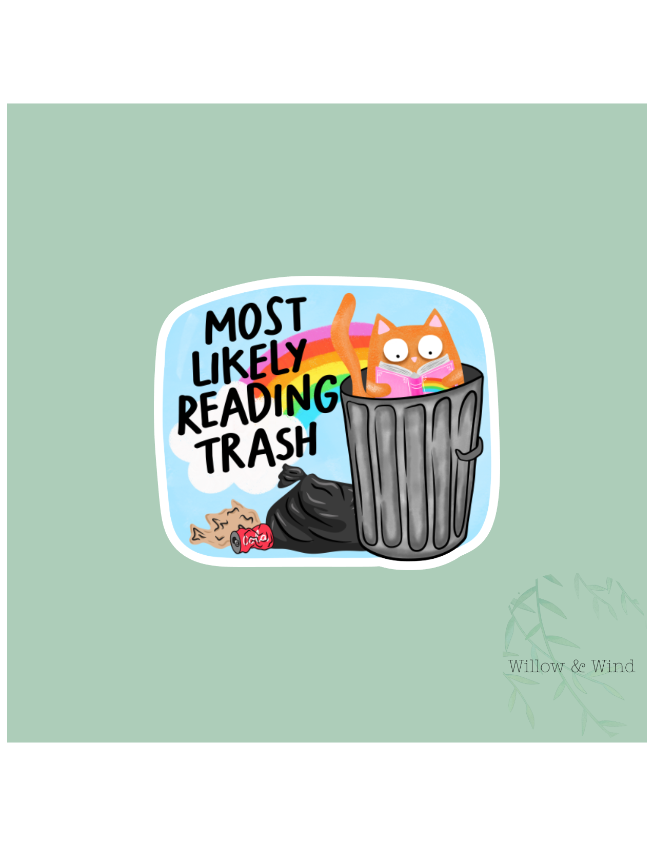 Reading Trash - Bookish Sticker