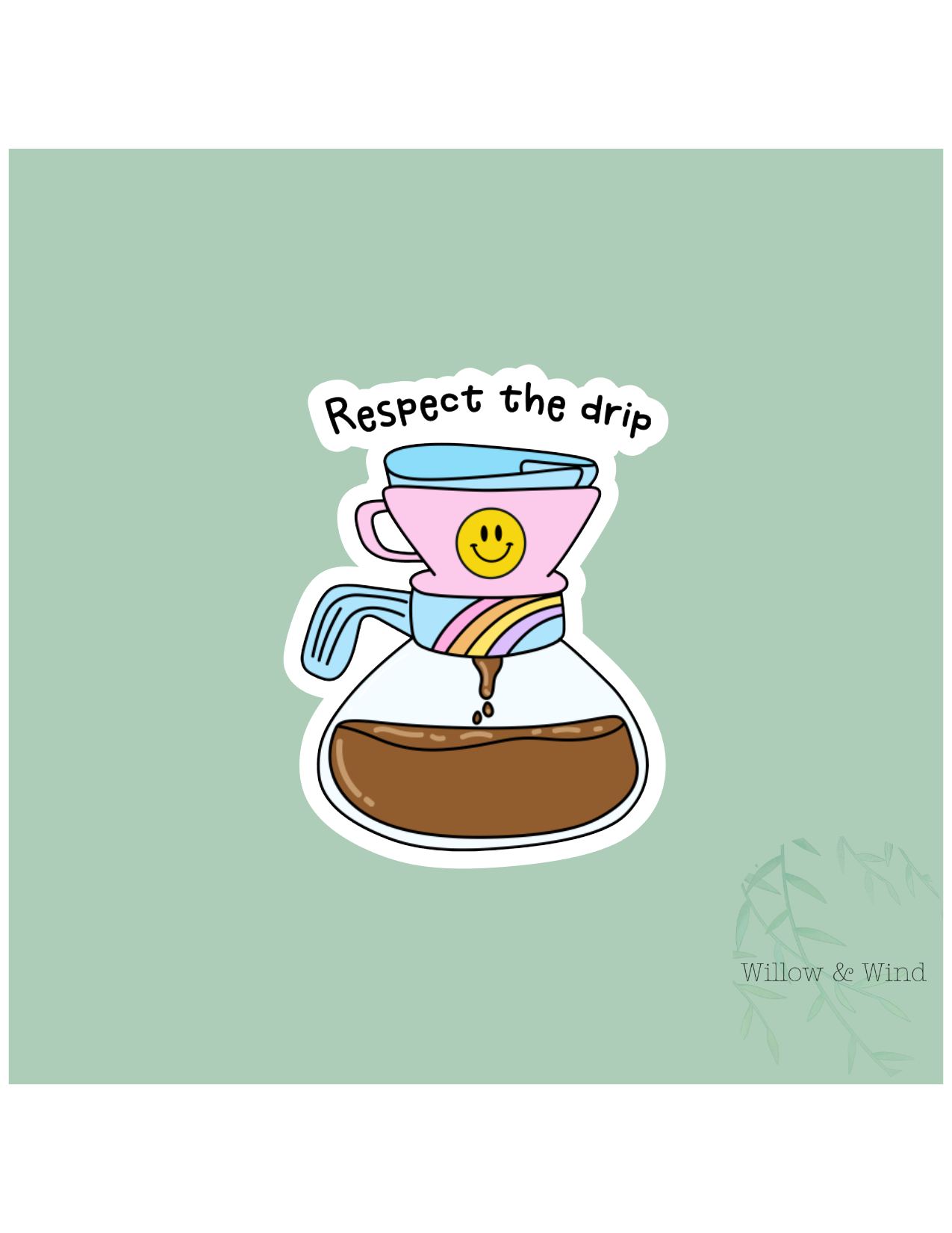 Respect The Drip Coffee Sticker
