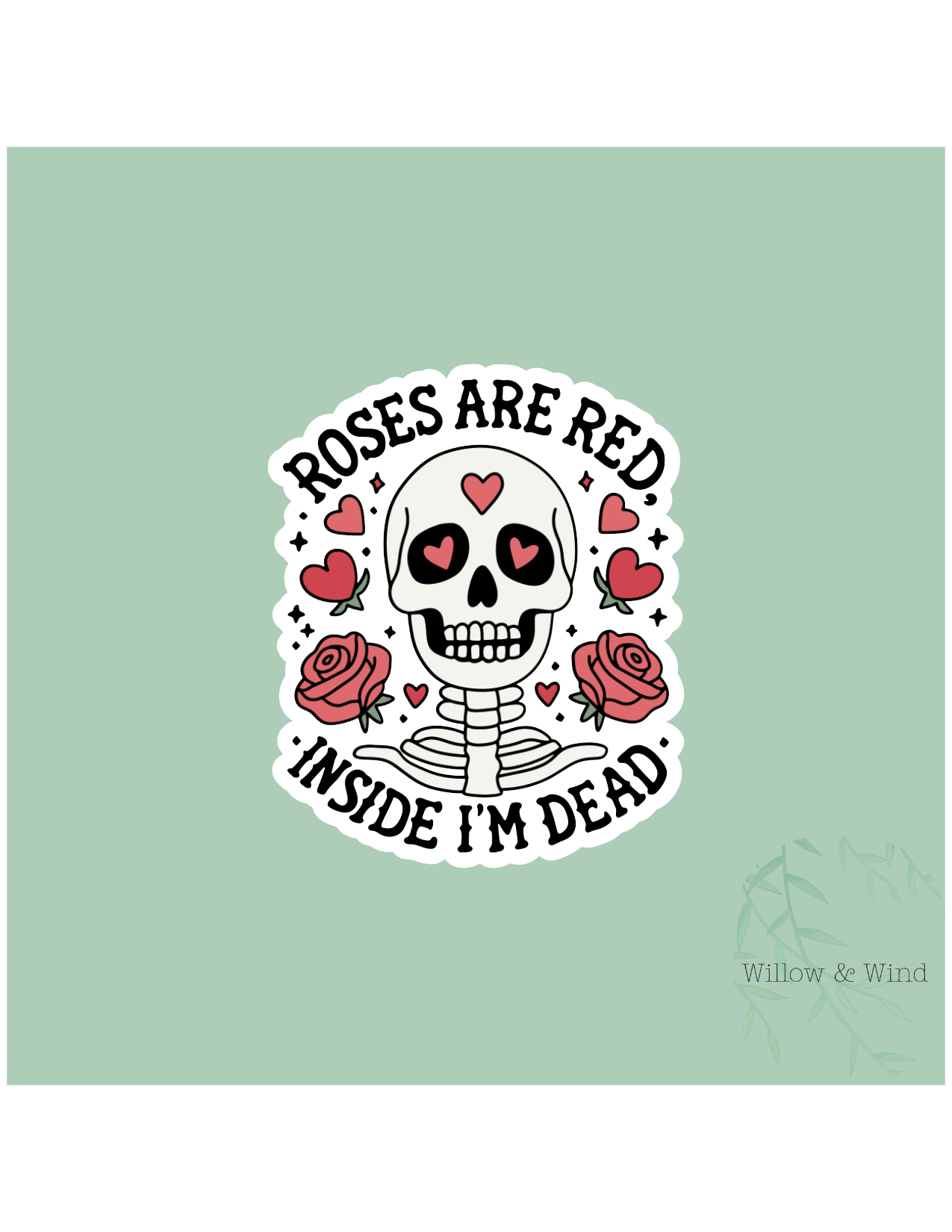 Roses are Red Gothic Sticker