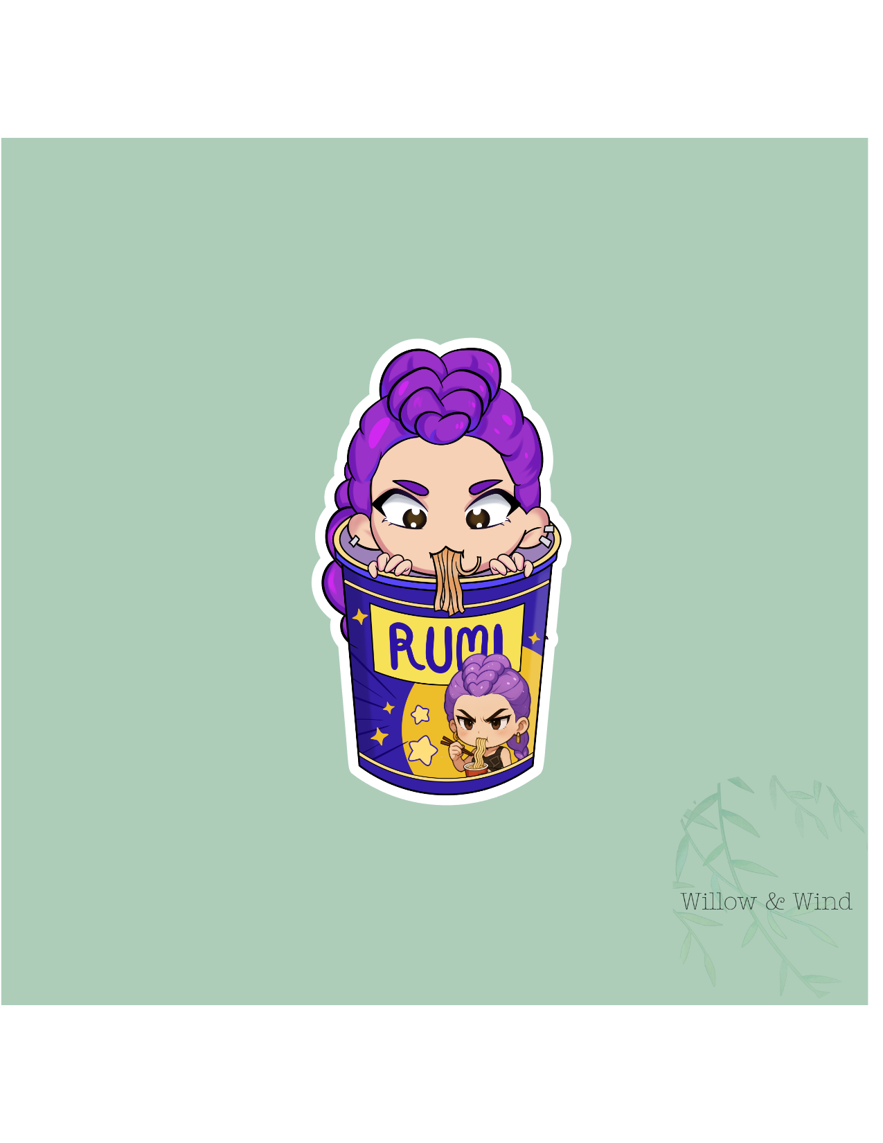Rumi Ramen Cup K-Pop Demon Hunters Sticker