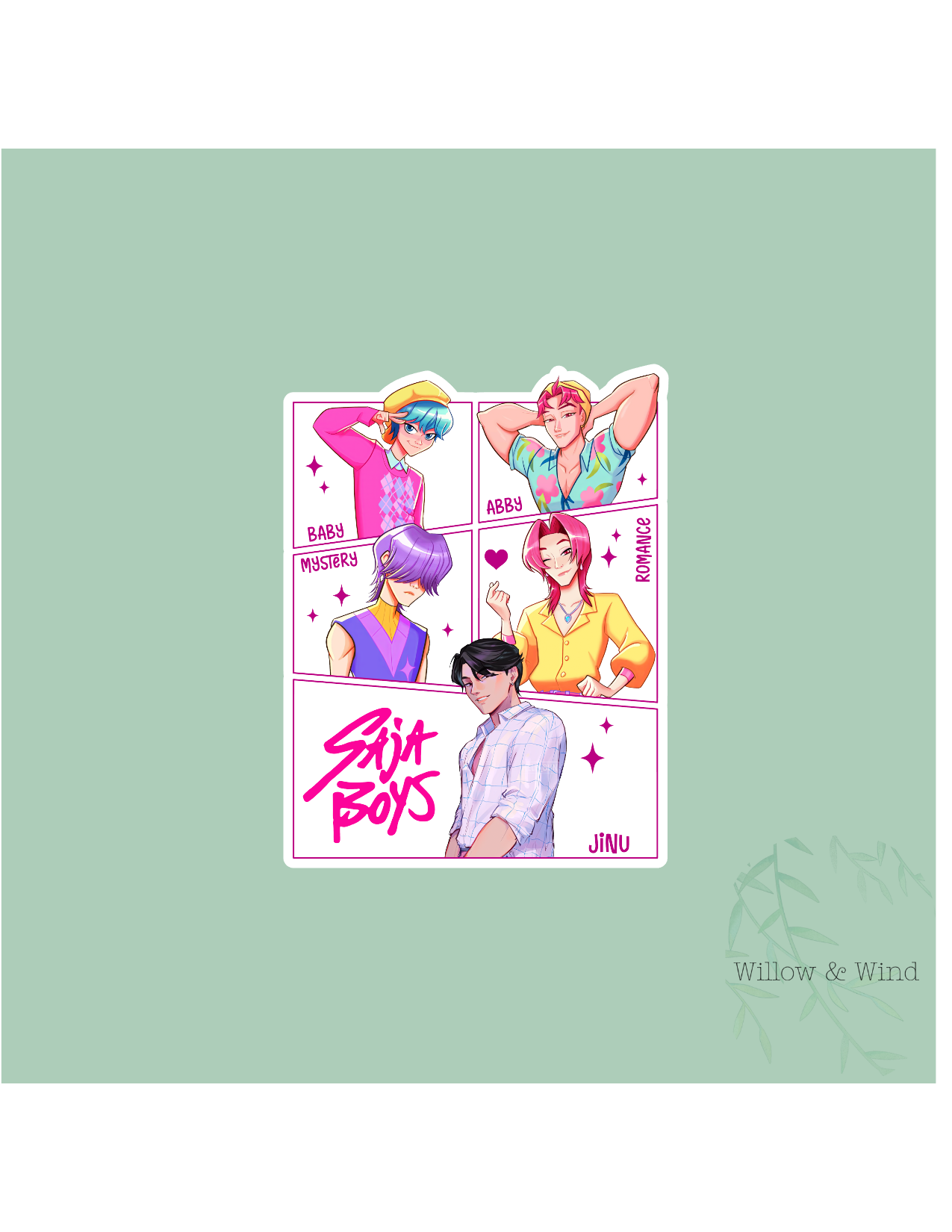 Saja Boys Comic Book Style K-Pop Demon Hunters Sticker