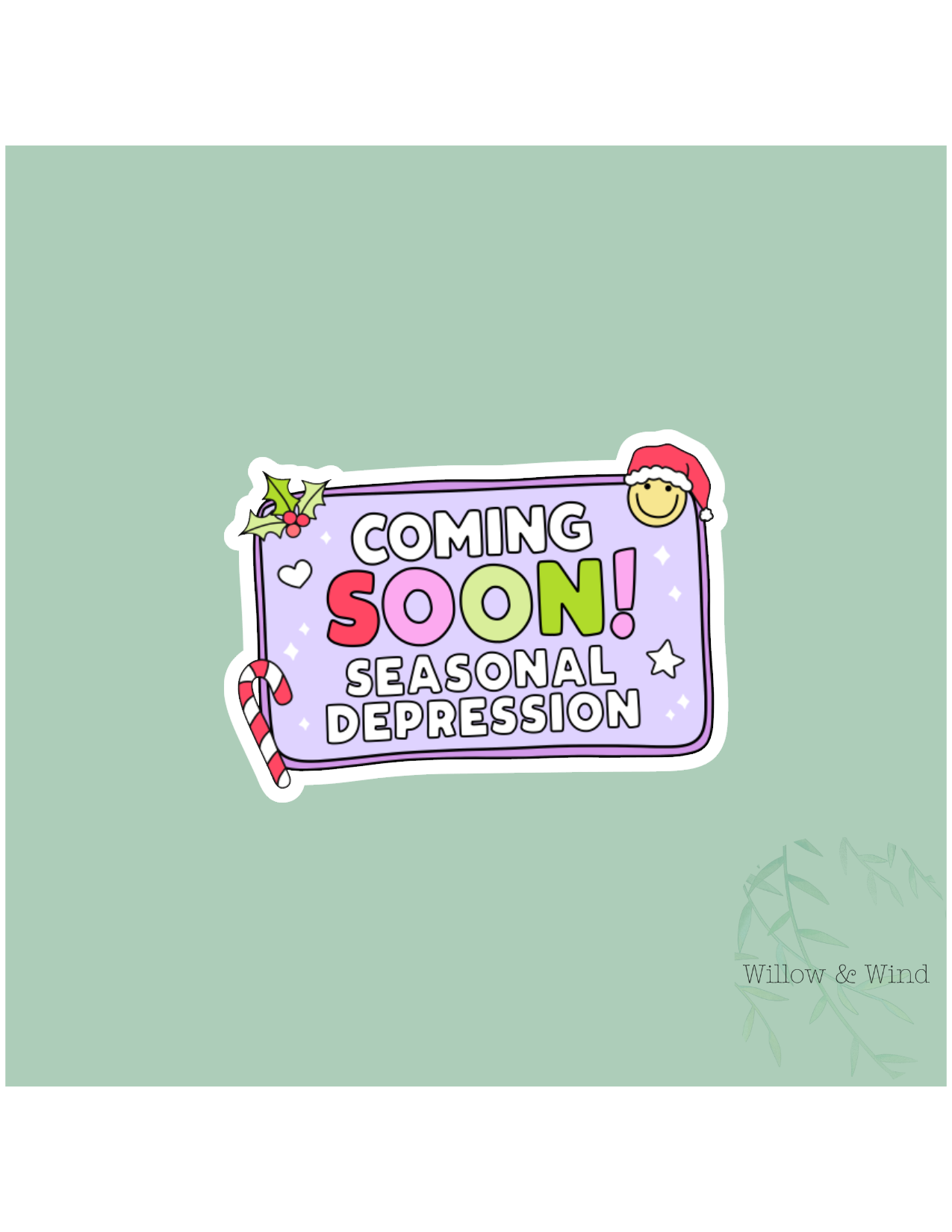 Seasonal Depression Christmas Sticker