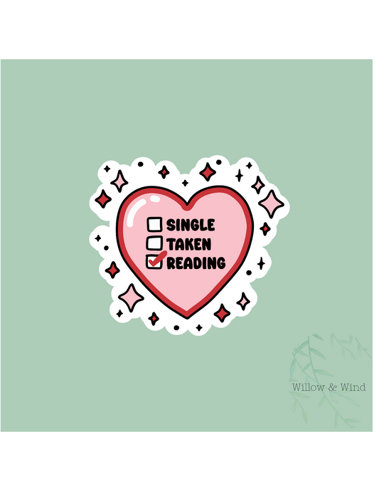 Reading Heart - Valentines Sticker