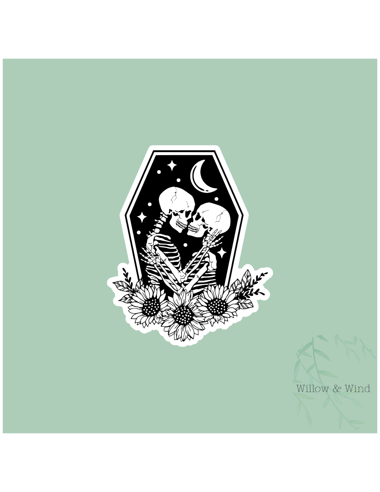 Skeletons Together Gothic Sticker