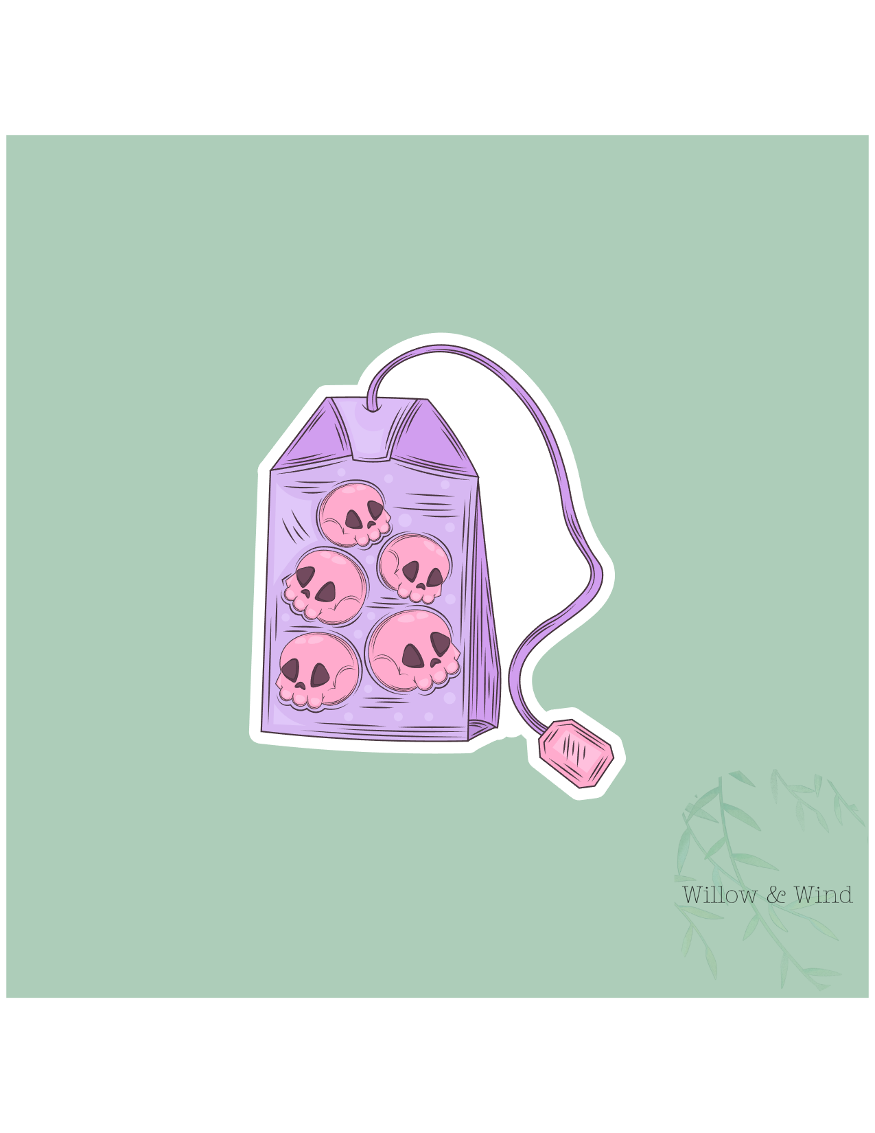 Skull Tea Gothic Sticker