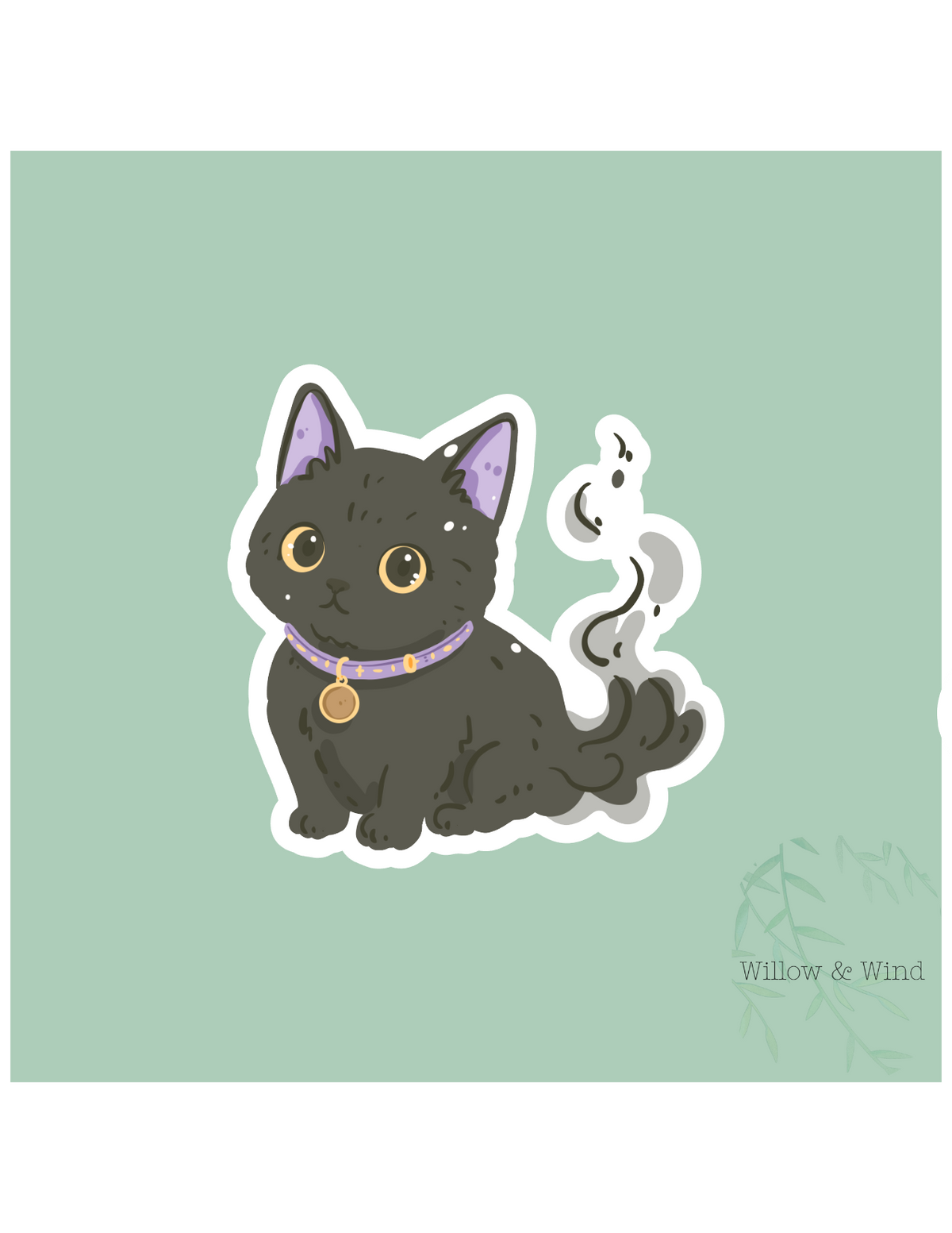 Smoky Cat Gothic Sticker