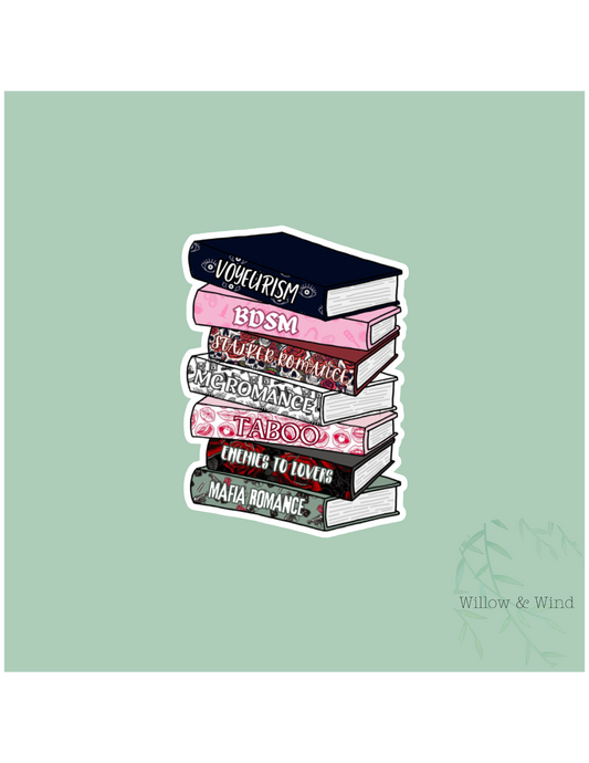 Smut Trope Bookstack - Bookish Sticker