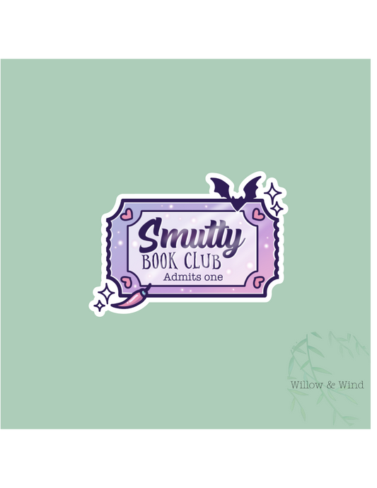 Smutty Book Club Ticket - Bookish Sticker
