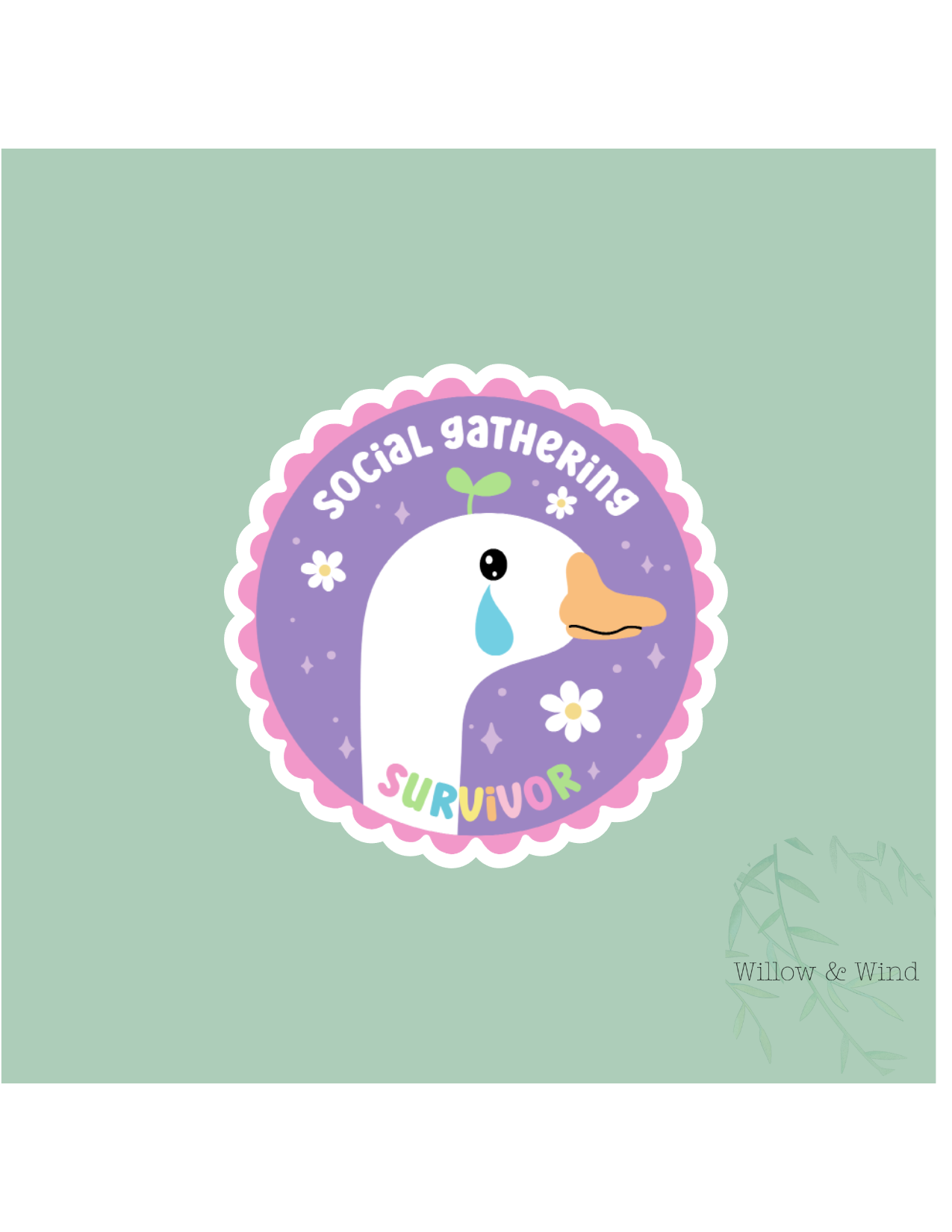 Social Gathering Survivor Sticker