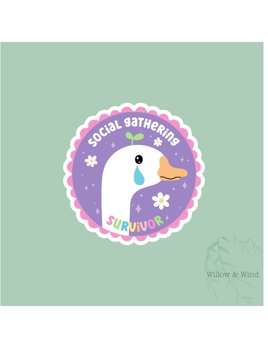 Social Gathering Survivor Sticker