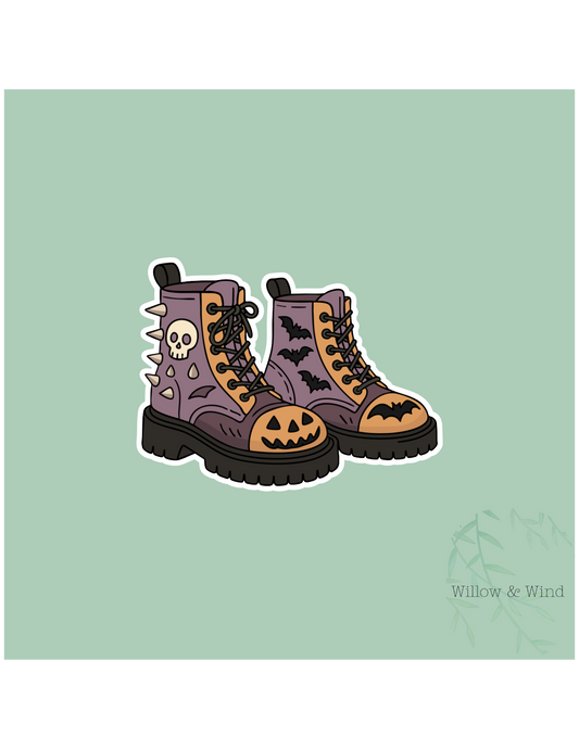 Spooky Boots Gothic Sticker
