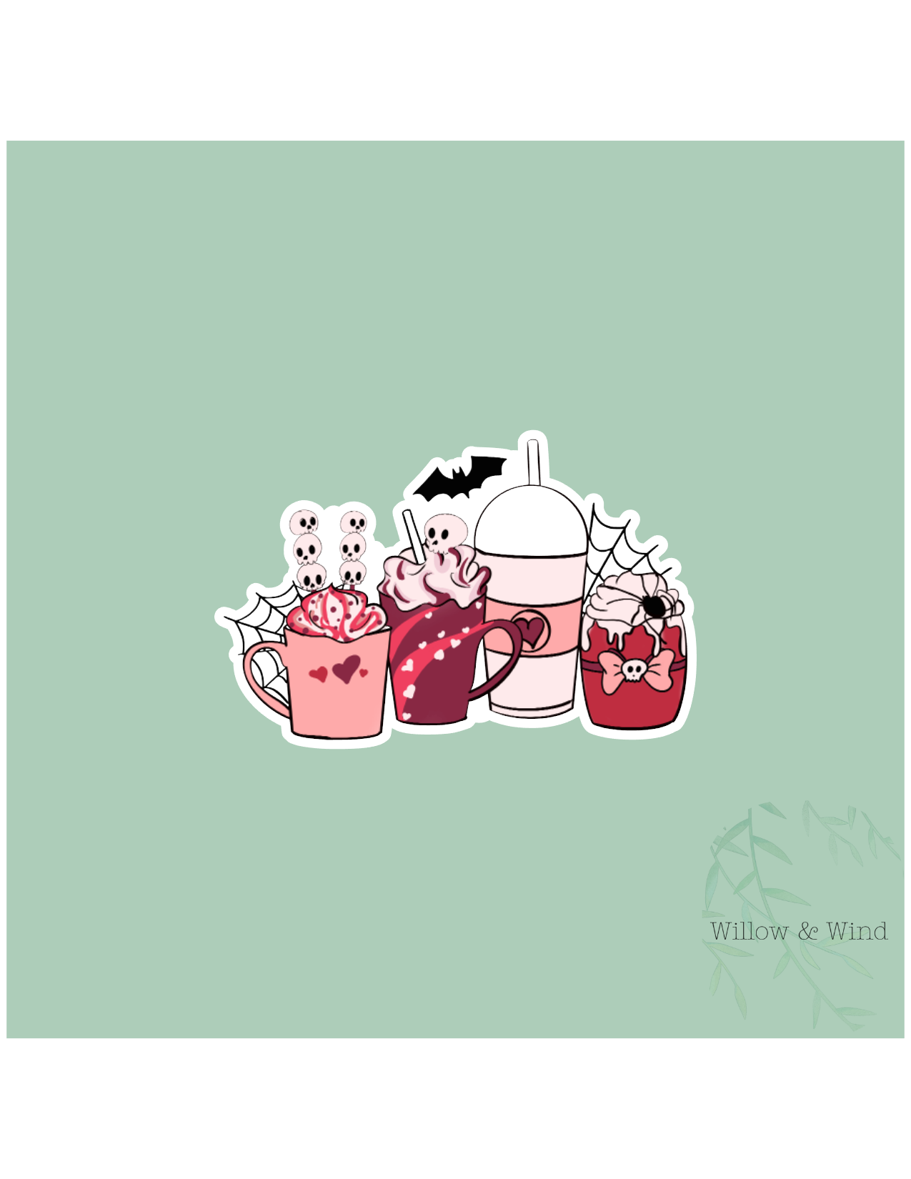 Spooky Coffee Gothic Sticker