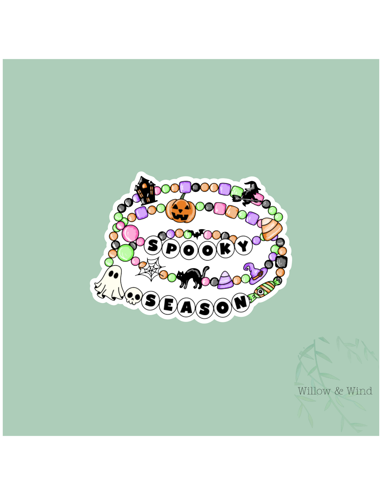 Spooky Season Bracelet Gothic Sticker