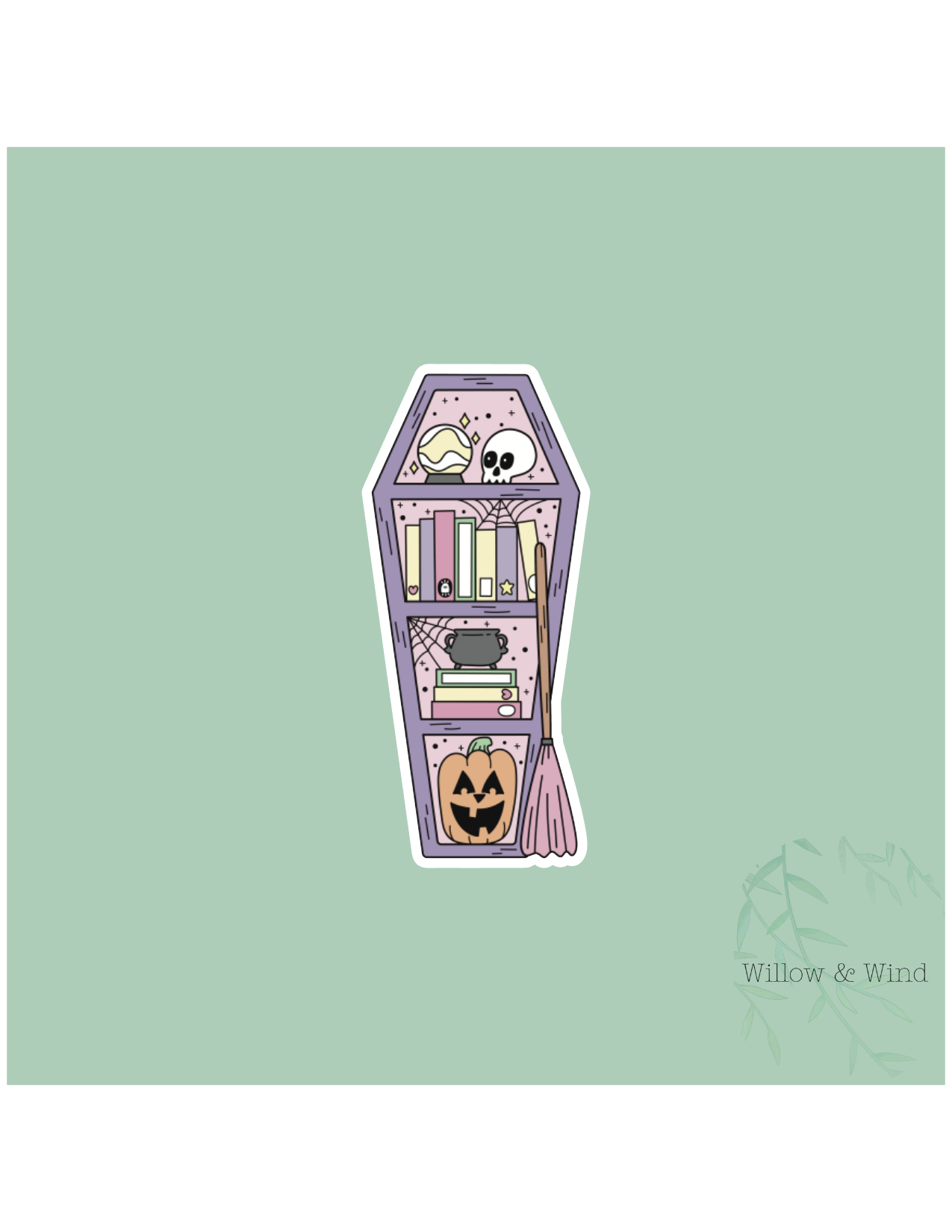 Spooky Shelf Gothic Sticker