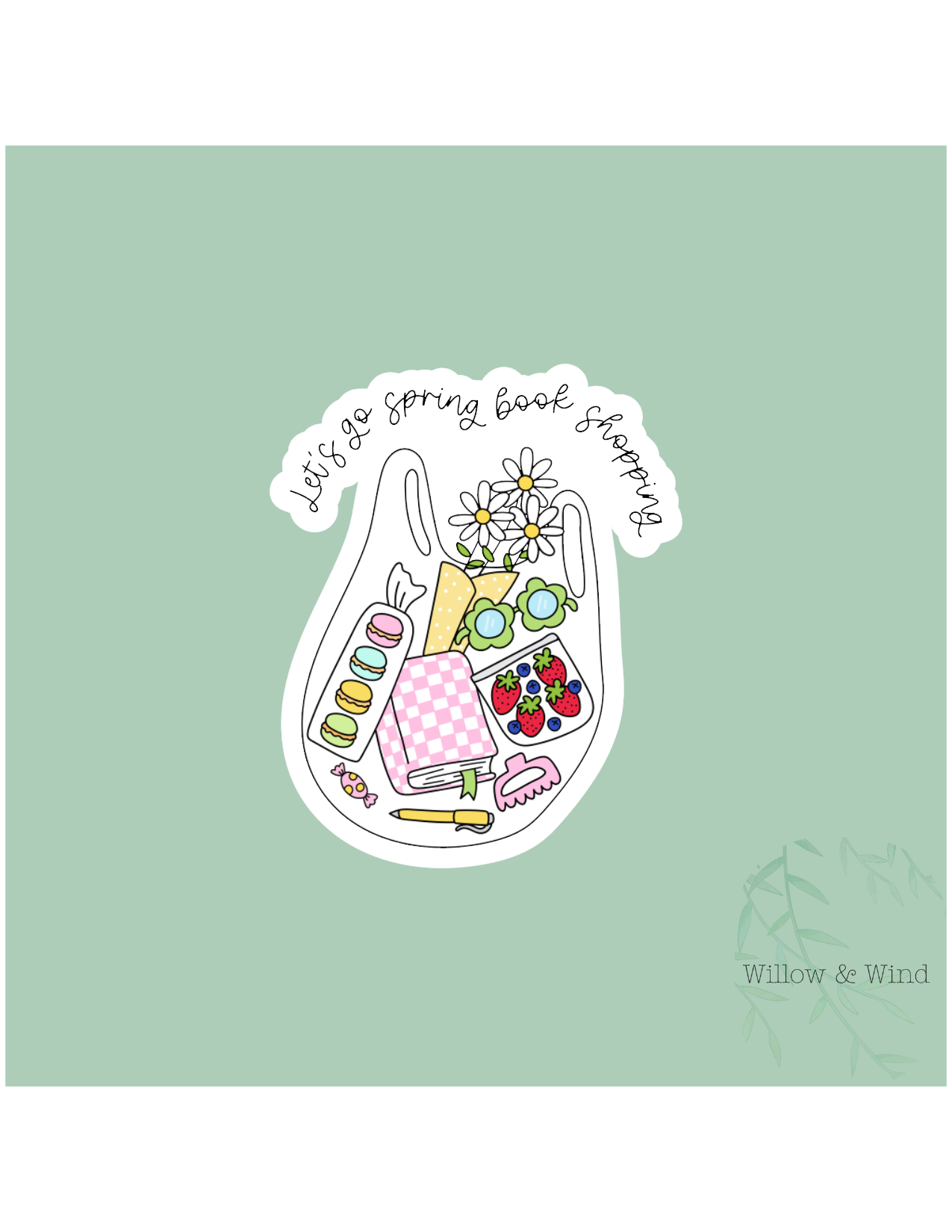 Spring Book Shopping - Bookish Sticker