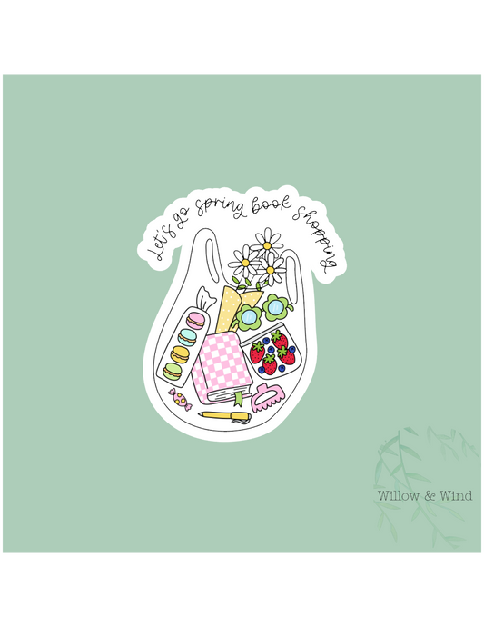 Spring Book Shopping - Bookish Sticker