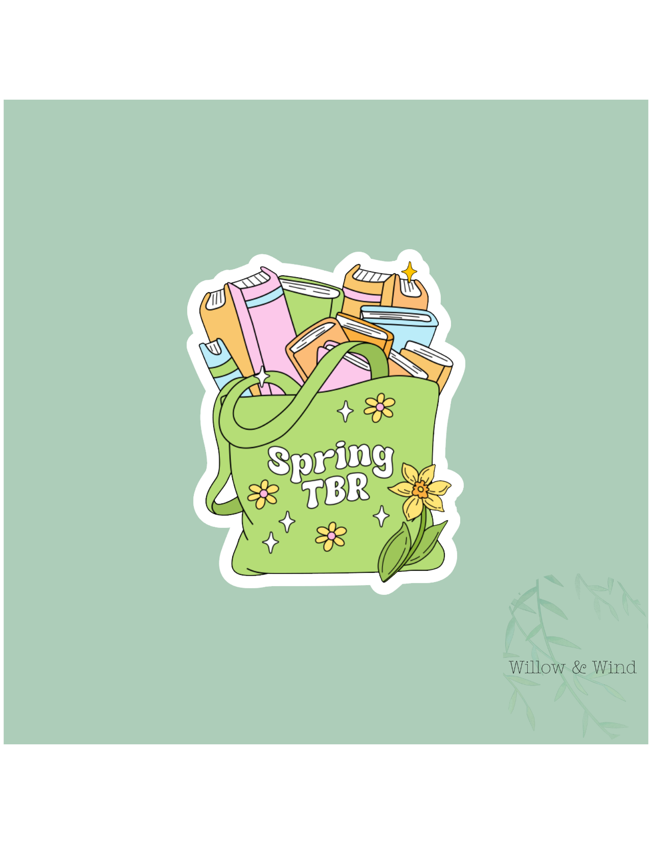 Spring TBR Bag - Bookish Sticker