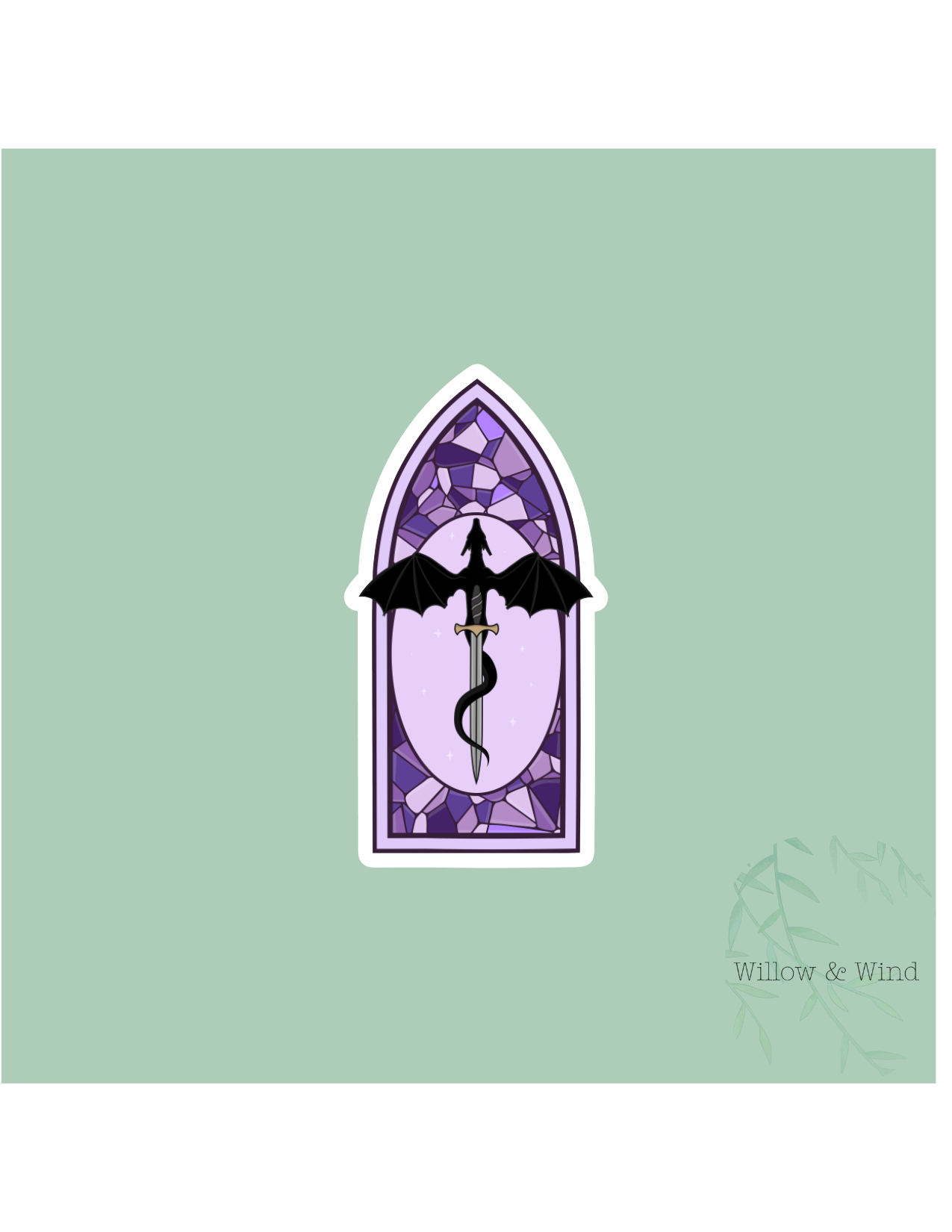 Dragon Stained Glass - Fourth Wing Sticker