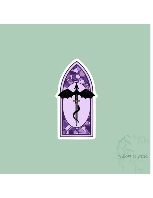 Dragon Stained Glass - Fourth Wing Sticker