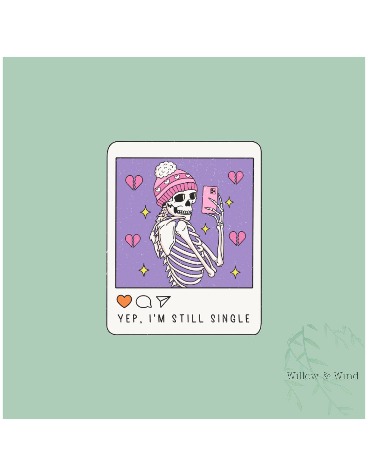 Still Single Skele Gothic Sticker