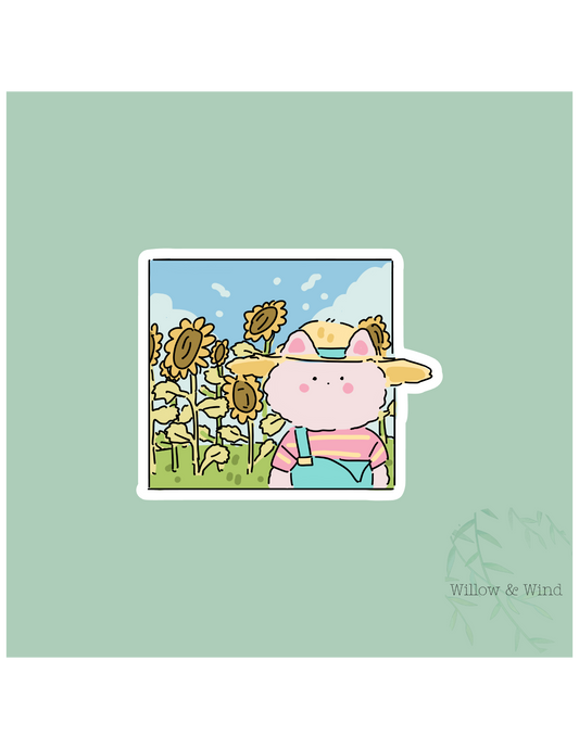 Sunflower Cat Sticker