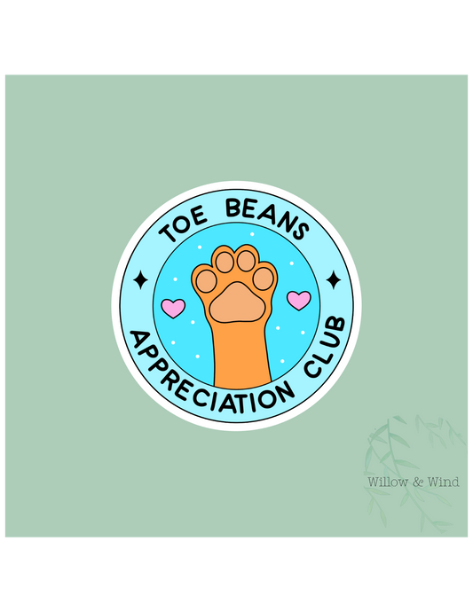 Toe Beans Appreciation Club Animal Sticker